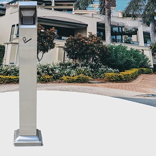 Miniatura 4 de Bote de basura Cenicero de piso de acero inoxidable, resistente al viento, colector de cenizas para interiores y exteriores, cenicero vertical