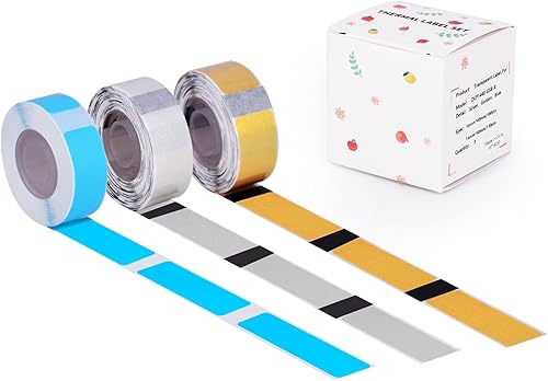 NineLeaf 3 rollos de etiquetas D30S, etiquetas adhesivas térmicas de papel para oficina en casa, negocios, compatible con la etiquetadora D30S Gold