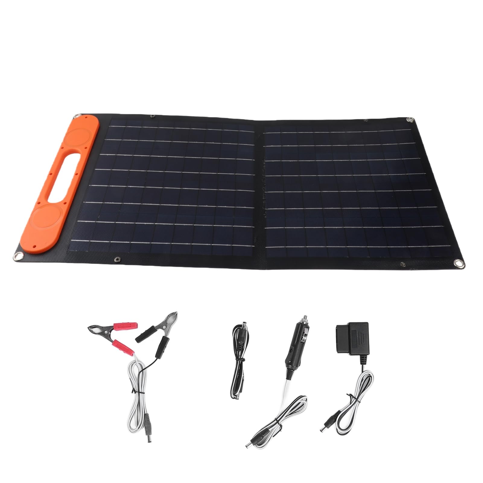 Cocoarm Panneau de Charge Solaire 60 W ETFE Chargeur de Panneau Solaire Pliable avec 12 V PD Charge Rapide Double Face Adsorption Magnétique 2 USB Type C DC pour Camping RV Pique-Nique Utilisation en