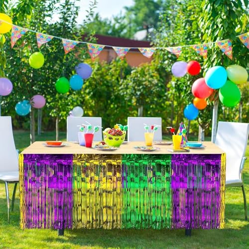 Jupes de table or vert violet pour célébrer le Carnaval en couleur - 8