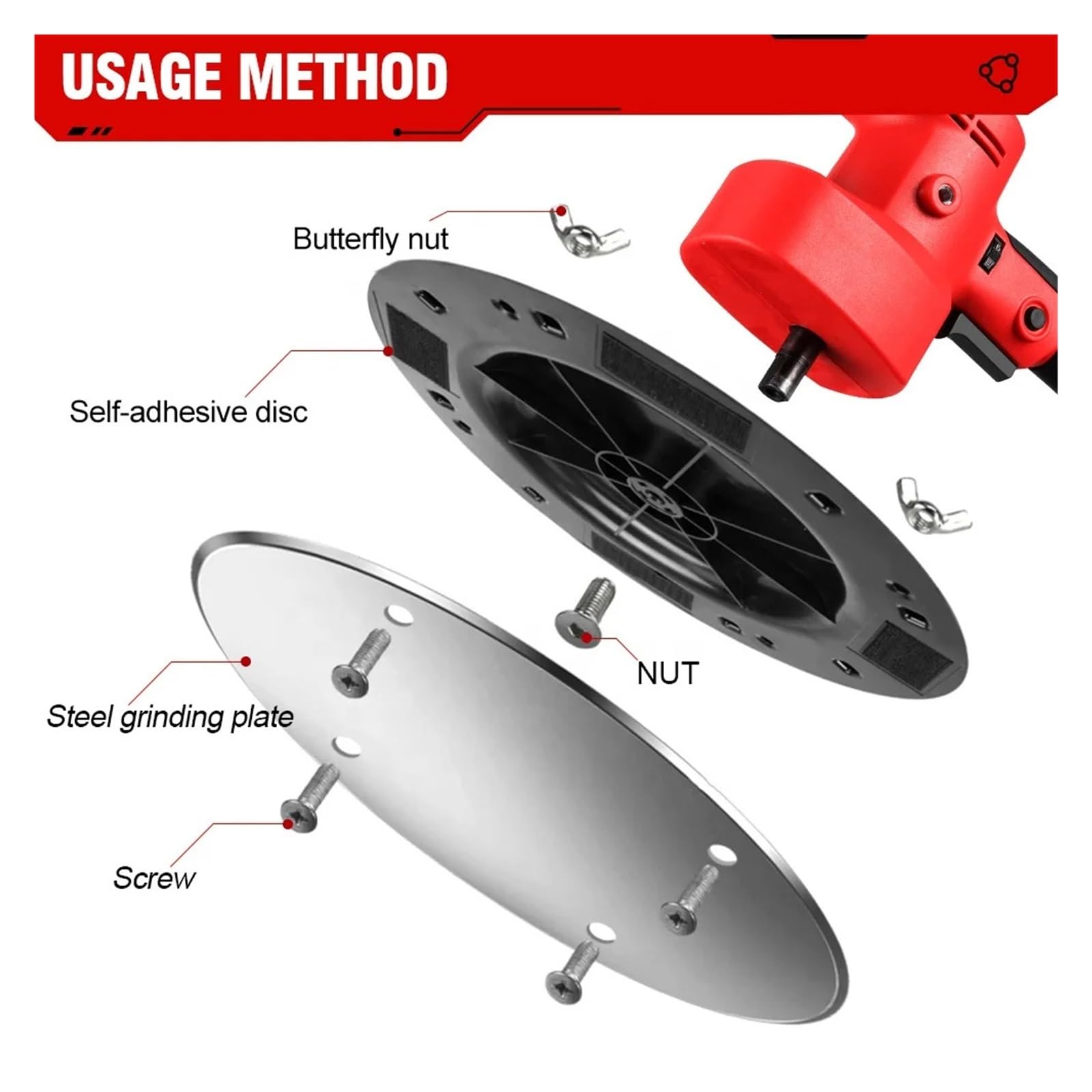 Lijadora De Pared Eléctrica Sin Escobillas 380 Mm, Pulidora Poste, 1200 W, For Batería 18 V Motor Potente