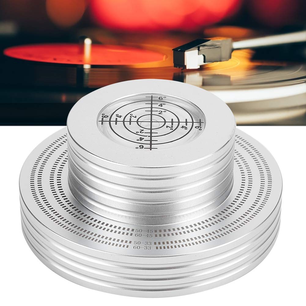 LP - Stabilizzatore di peso per dischi girevoli, morsetto a disco con gradiente ad alta precisione, stabilizzatore in alluminio per dischi a 33 giri/min, base morbida per ridurre le vibrazioni e