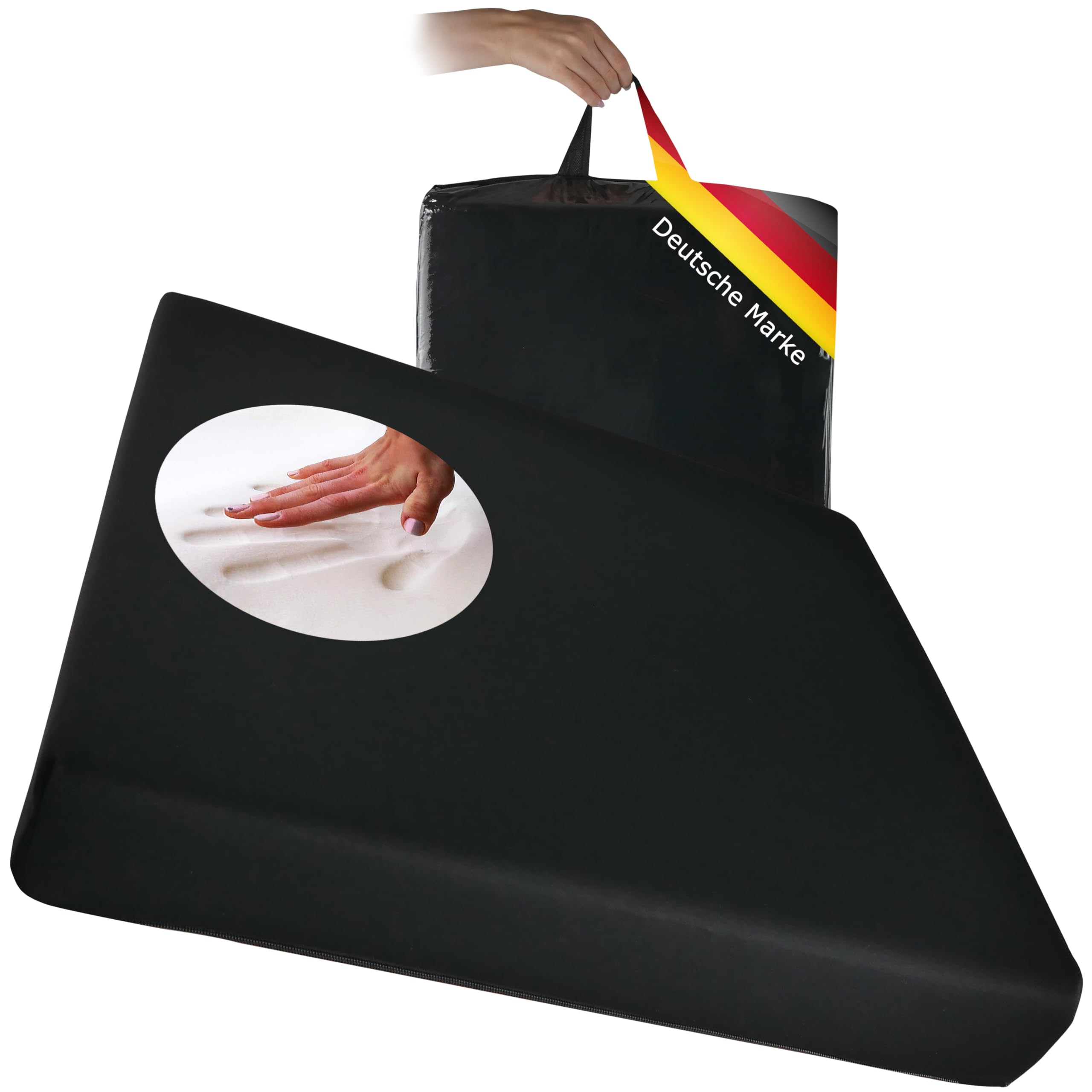 Orthopädisches Anti Dekubitus Gelschaum-Sitzkissen 45x43x7 cm – Made in Europa | Ergonomisch & druckentlastend | Hochwertiger RG60 Gelschaum |