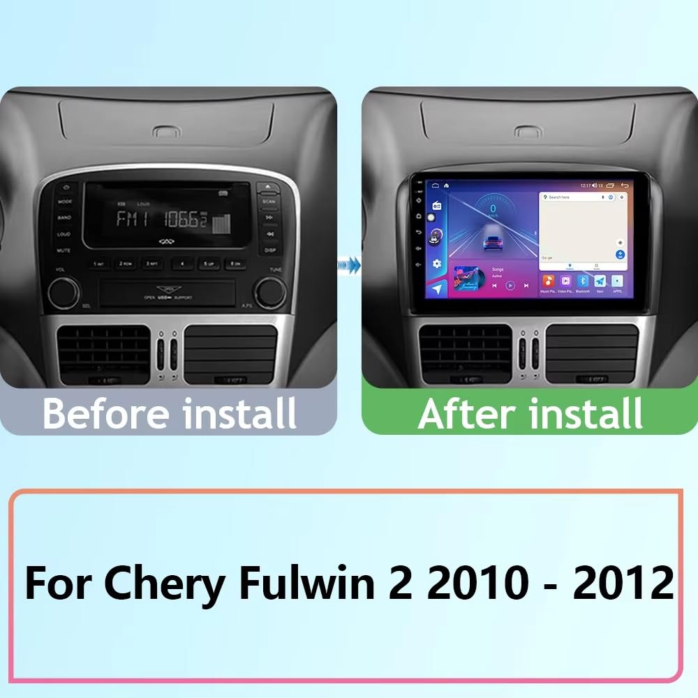 Ekran Carplay dla Chery Fulwin 2 2010-2012 Mirror Link, Asystent Głosowy, Nawigacja W Czasie Rzeczywistym, Ekran, Bluetooth, Sterowanie Głosowe, 8 Rdzeń 4G+64G