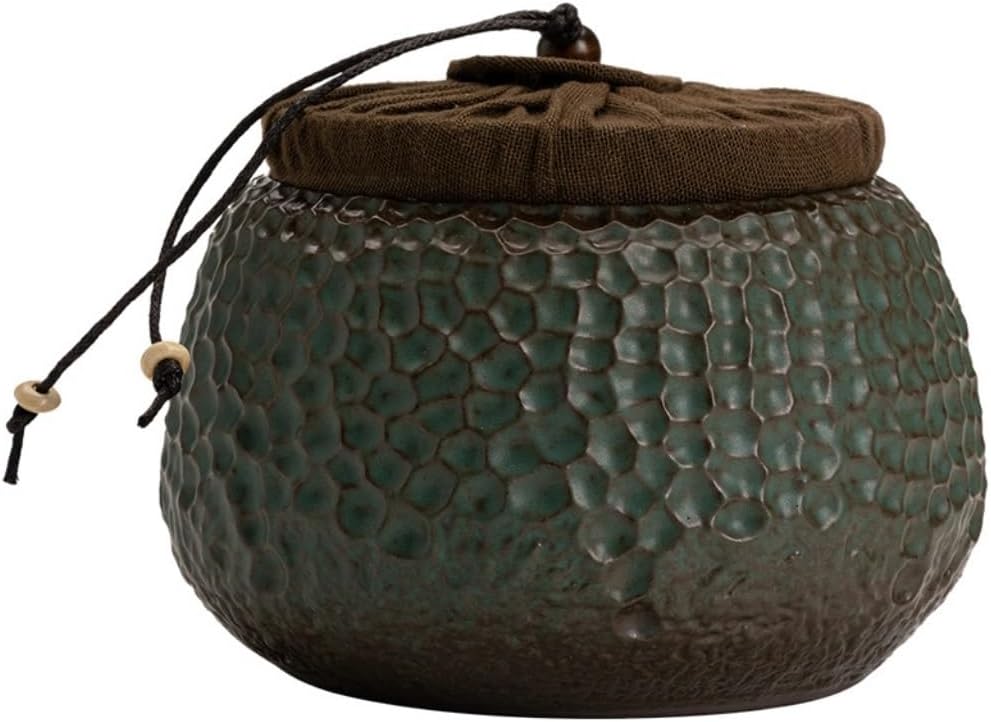 SONGCHAO Sugar Jar Handmade Kiln Qingye Loose Tea Storage Tank Large Ceramic Sealed Storage Tank Tea Tank Kitchen Food Storage Tank Tea Canister (Color : B)