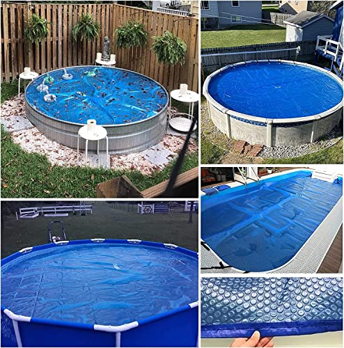 Cobertor inflable redondo para piscina 9ft azul miniatura 4