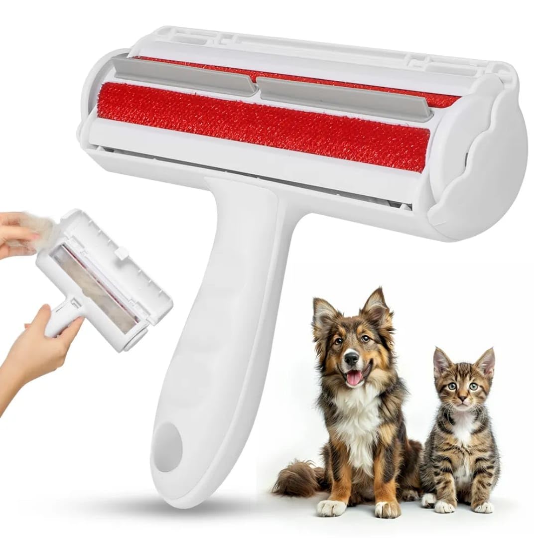 Pet Hair Remover – Reusable Lint Roller for Cat & Dog Hair on Furniture, Couch, Carpet, Car, Rugs & Bedding – Portable, Eco-Friendly, upgraded Handle (White) - image 2