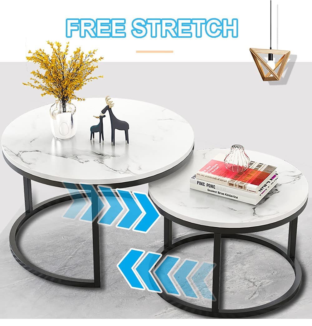 Amazon.co.jp: モダンなネスティングコーヒーテーブルセット、ラウンド