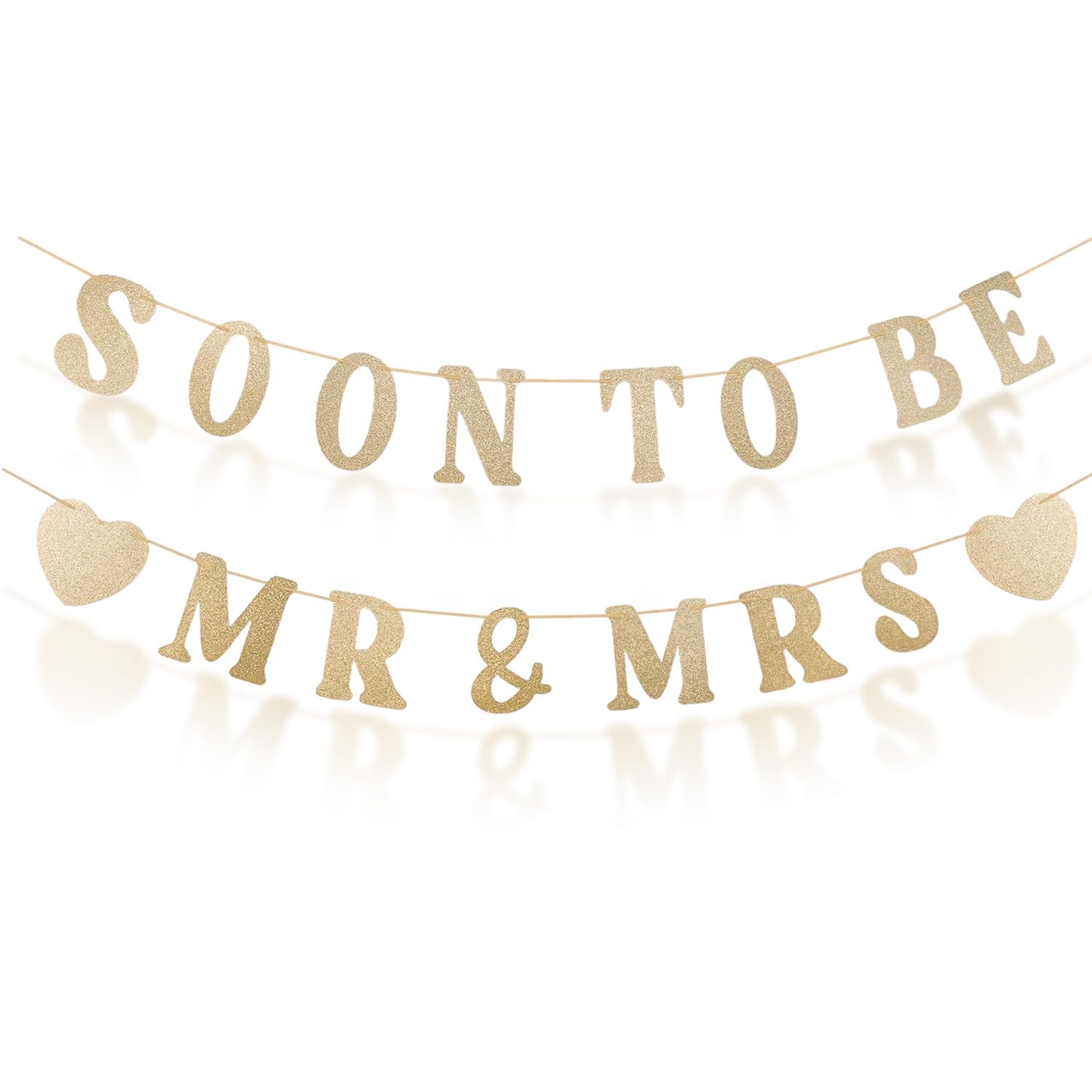 Mr & Mrs Banner, Soon To Be Bachelorette Party Wedding Banners and Decorations, Glitter Bridal Shower Garland Hanging Sign, Just Married Banners For Engagement Party Decorations