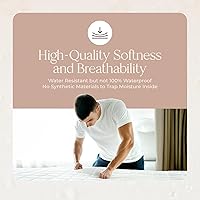 Vista 8 de Protector de colchón 100% algodón orgánico – Protector superior acolchado de lujo para colchón suave y transpirable lavable a máquina – Comercio
