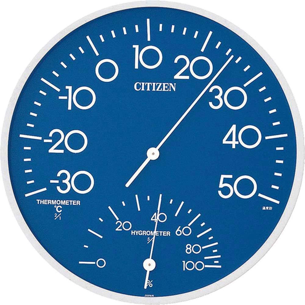 Amazon.co.jp: リズム(RHYTHM) シチズン 温湿度計 アナログ 青 Φ30x3