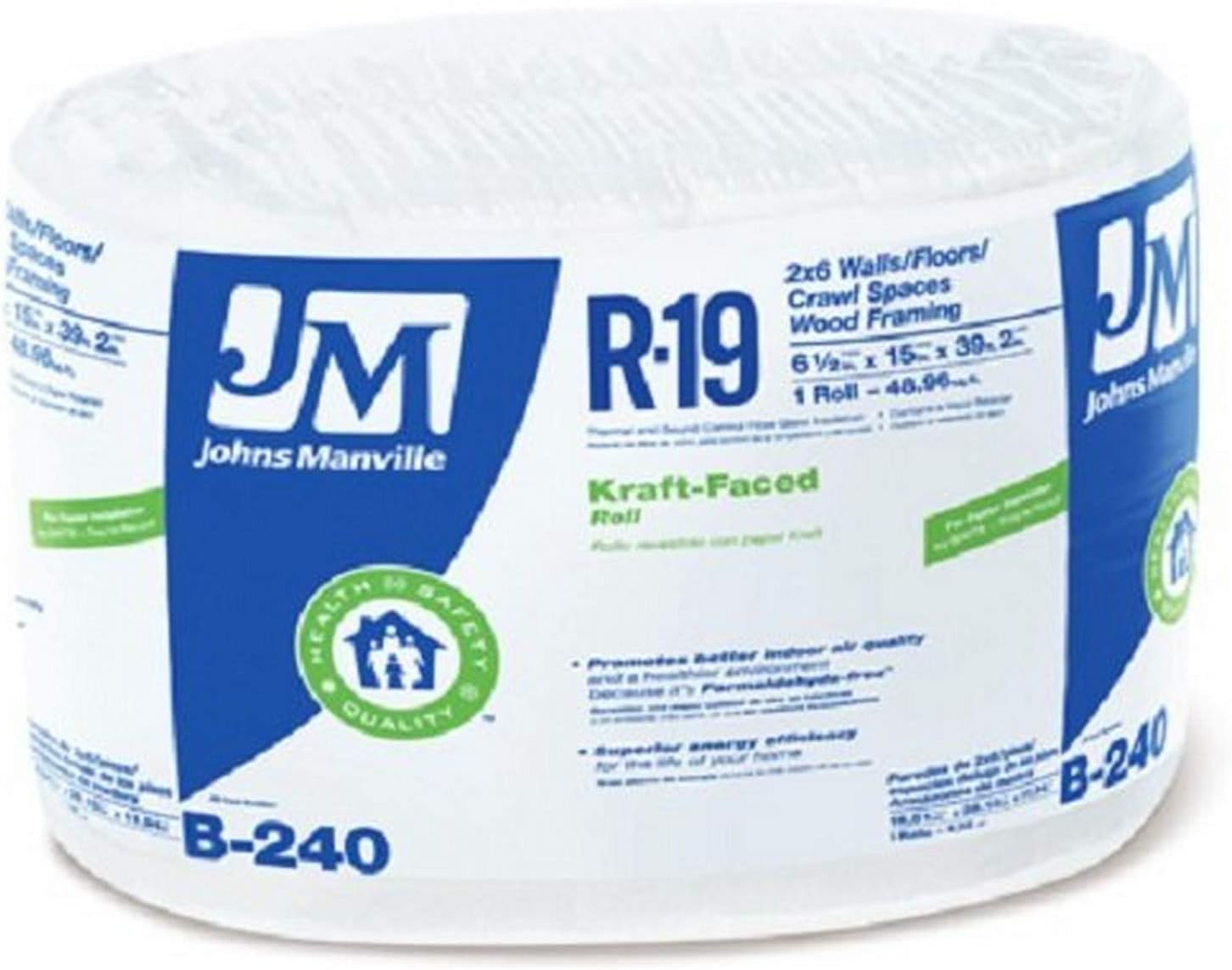 JOHNS MANVILLE INTL 990105 15" x 39' R-19 Kraft-Faced Roll x R, 1 piece