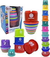 Ram© Baby Kids 11 Piece Stacking Cups Stackers Pre-school Learning Toy Stacking Tower Pyramid