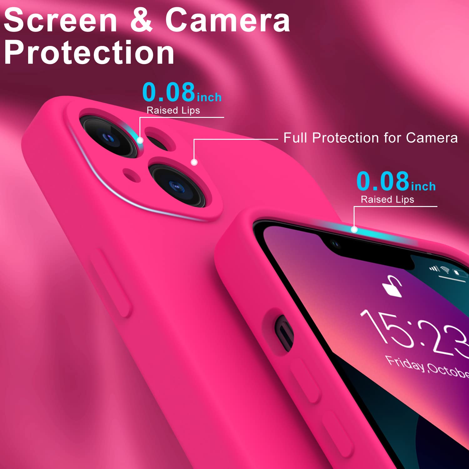 Stylische Silikon-Hülle Für IPhone 13 Pro In Hot Pink – Dünn, Schützend & Griffig