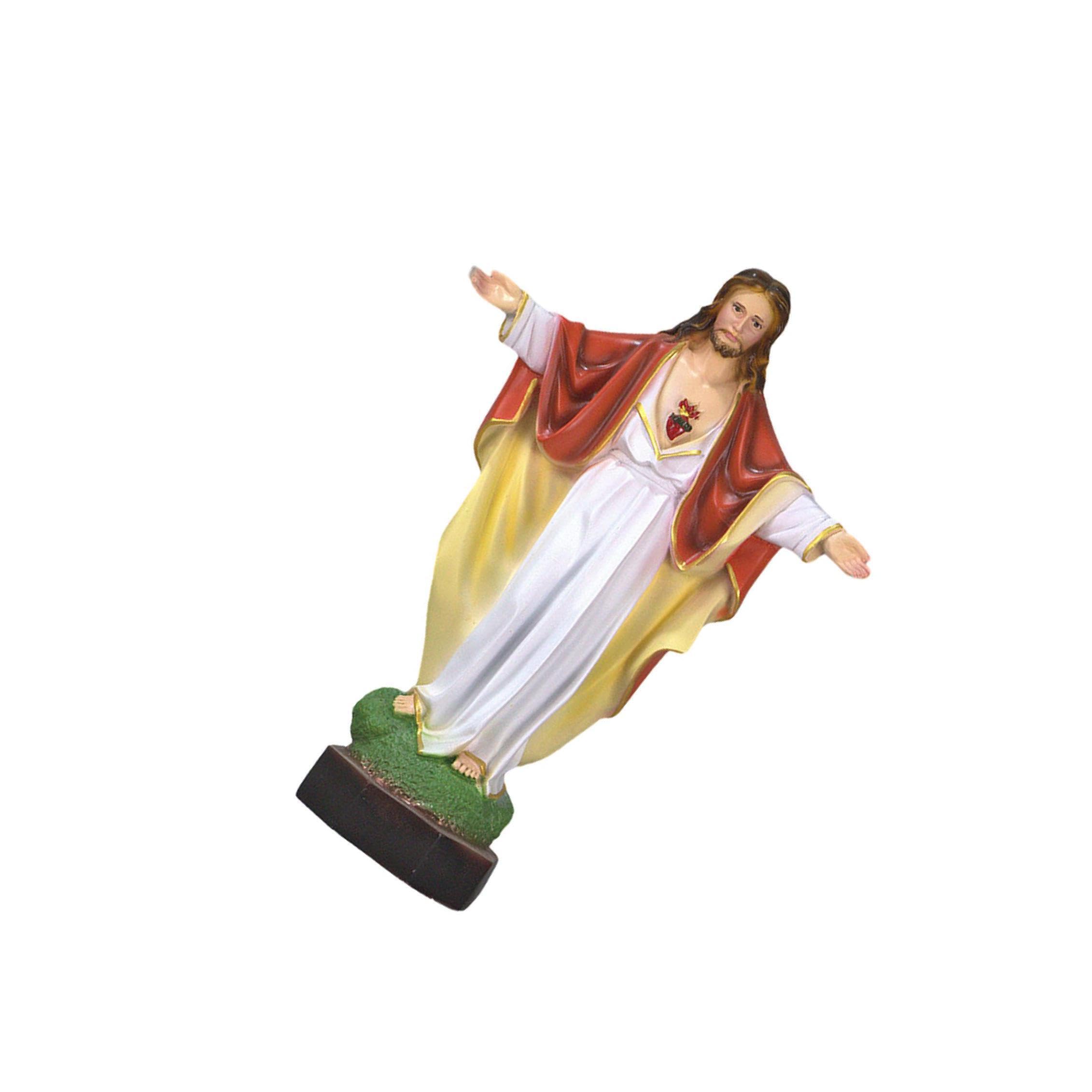 PIXZCSA Beautifully Detailed Catholic Sculpture Figurine Charming Jesus Statue For Christmas Decoration Looking Very Peace. Religious Gifts Christmas