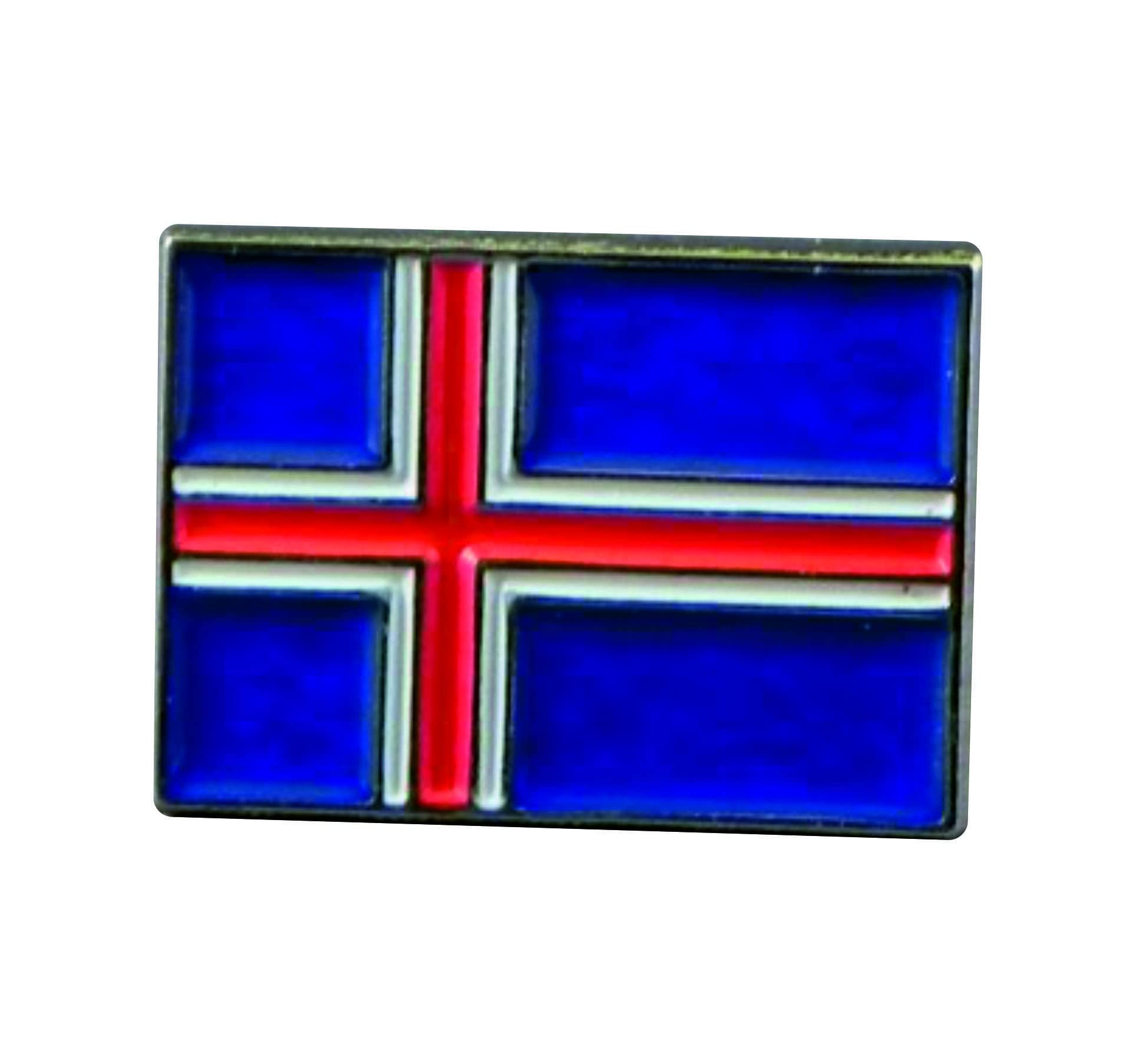 Mainly Metal Multi-Coloured Metal Enamel Pin Badge Icelandic National Flag (Iceland)