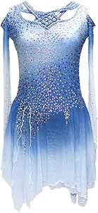 Acheter Robe De Patinage Artistique Pour Filles, Tenue De Patinage Sur Glace, Compétition Professionnelle, Vêtements De Patinage, Robe à Manches Longues Avec Strass