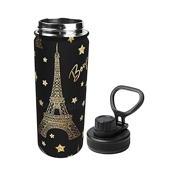 Amazon | 水筒 パリ エッフェル塔 星柄 黒 アニメ 真空断熱 保温