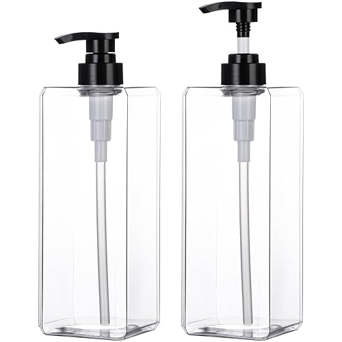 Miniatura 14 de Botellas con Bomba para Ducha, Yebeauty 2 piezas 17oz 500ML Botellas con Bomba Recargables Dispensador de Loción y Jabón Contenedor Líquido