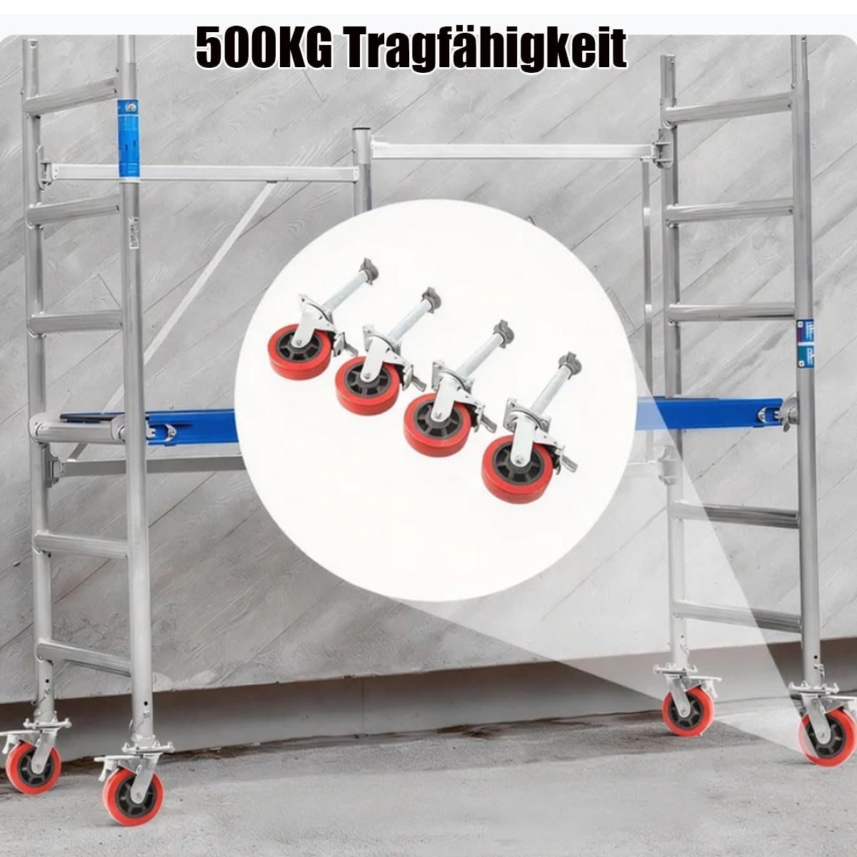 4 Stück Schwerlastrollen 150mm Lenkrollen mit Bremse, 360° Drehbar Transportrollen, Schwerlast Industrie Lenkrollen aus Kohlenstoffstahl, Nylon, 500kg Tragkraft