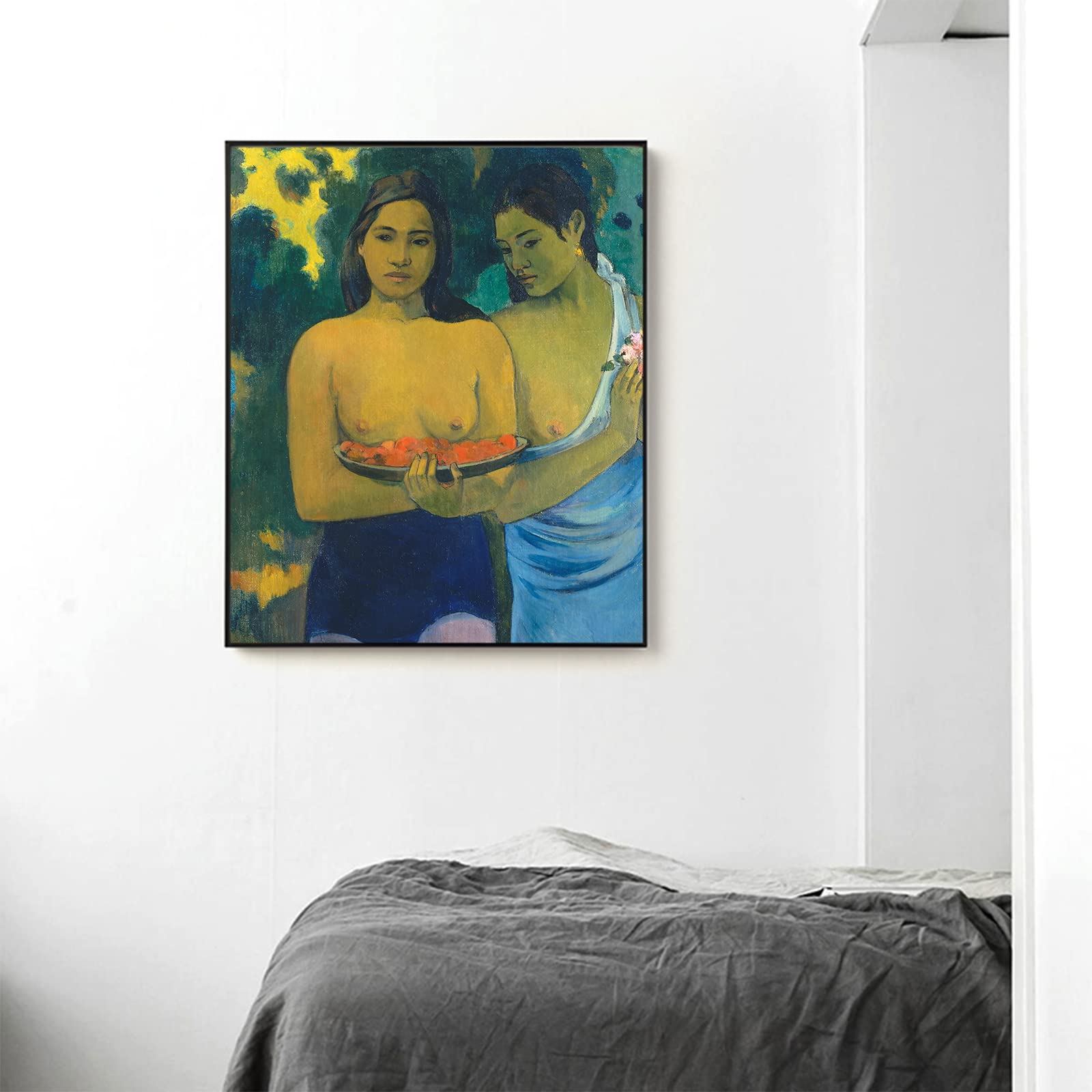 ゴーギャン　２人のタヒチの女　油絵 絵画 世界の名画シリーズ 額縁付 ポール・ゴーギャン 「二人のタヒチの