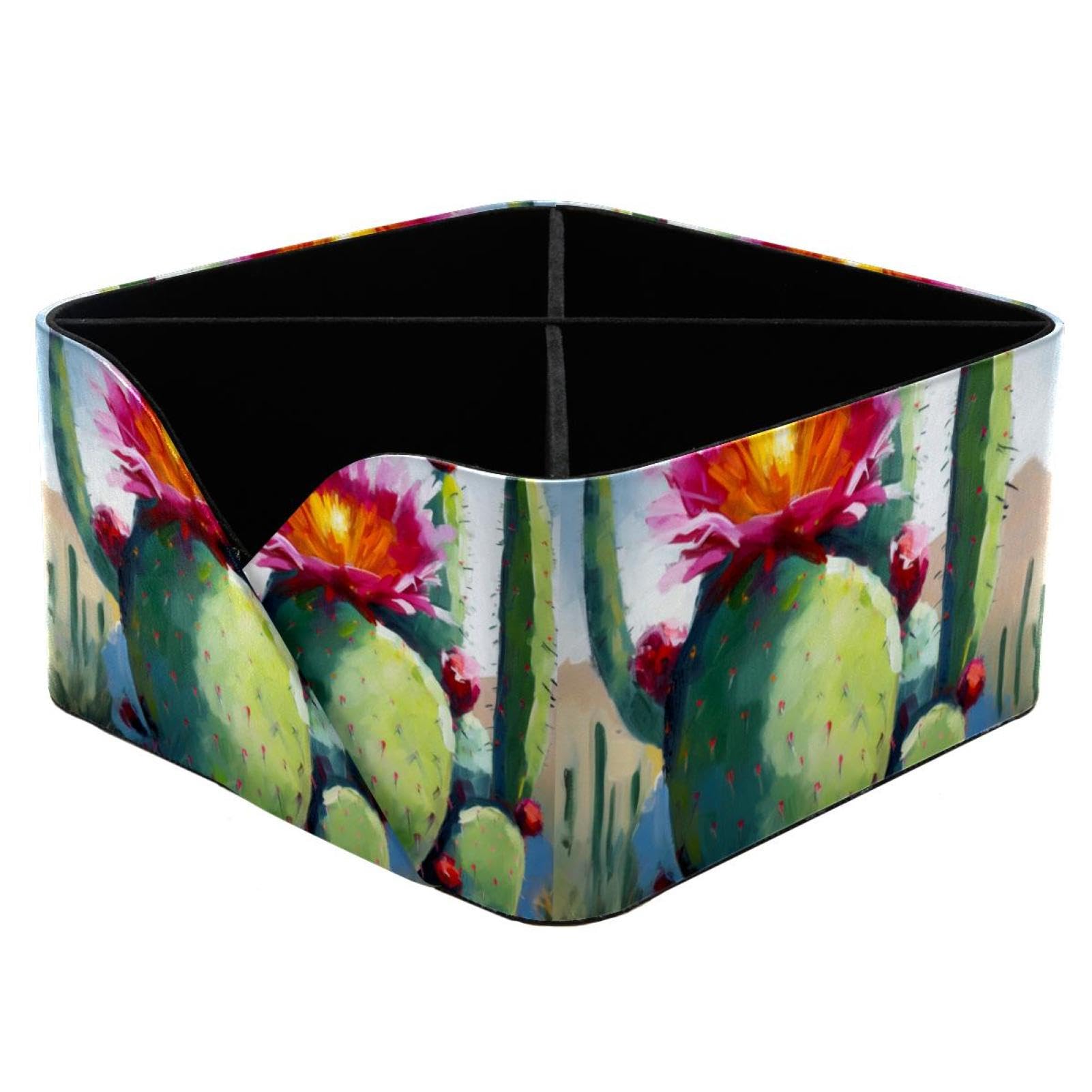 Fleurs de cactus roses sur un porte-stylos pour bureau fleuri