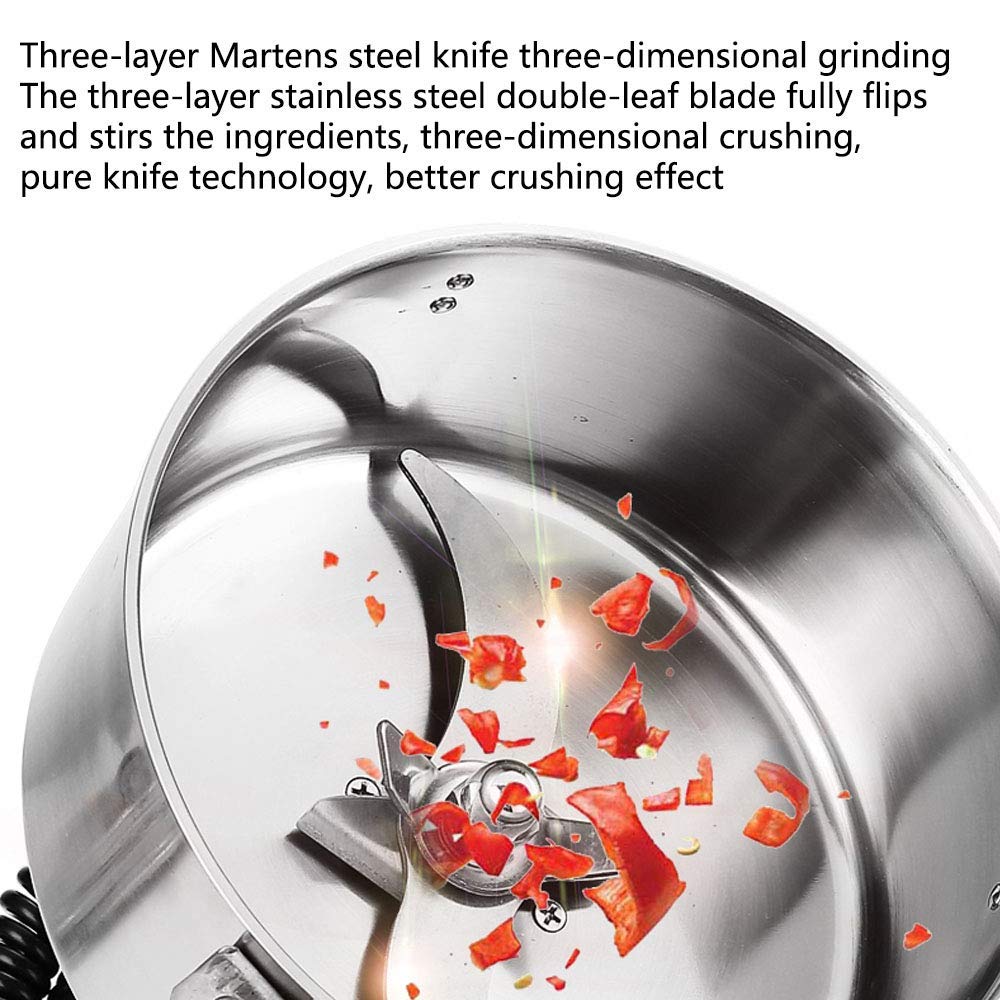 2000G Máquina de molienda de maíz Molinillos de café eléctricos Tipo oscilante de acero inoxidable Molino de alta velocidad Molino de semillas de grano Nuez de frijol Especias Hierba Pimienta Cereal T