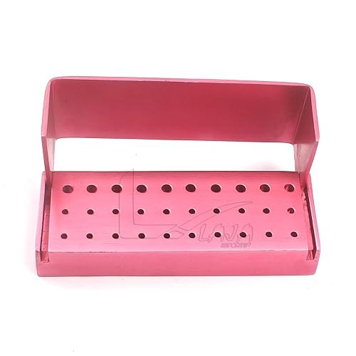 LAJA Imports DN-2087 - Soporte para desinfección dental (30 orificios, caja de apertura, caja de aluminio, color rosa)