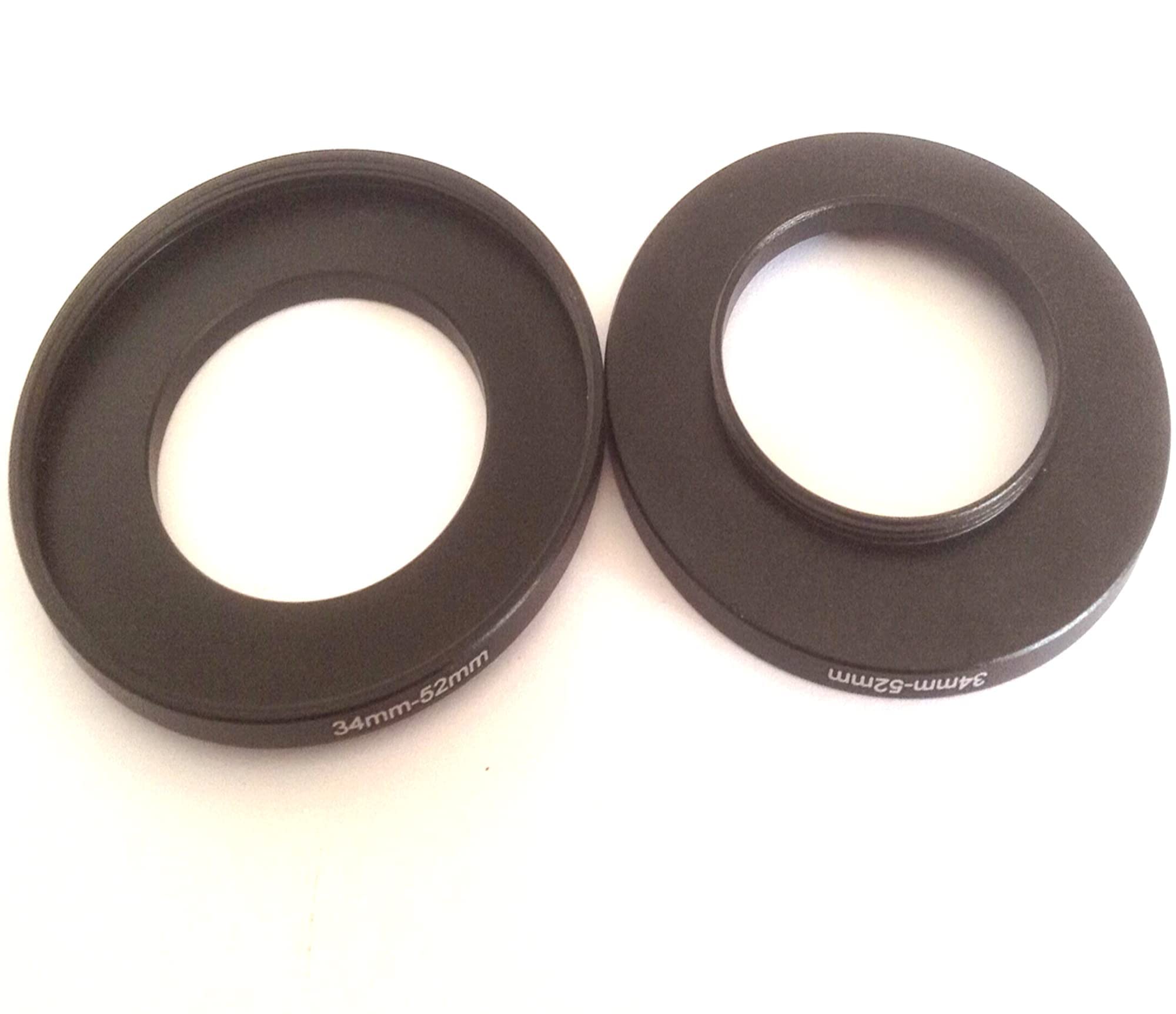 xjgmao2x Adapter 34mm To 52mm Size Step Up Rings Digital Camera Lens 34-52mm Filter Aperture Switch Ring Photo Picture Connector Adjust Connect-ing 34-52 Photo-graphy Parts Screws Accessories
