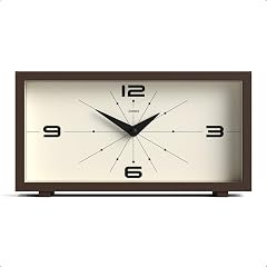 JONES CLOCKS® 'Odeon' Desk Clock | Modern Rectangular Design in Brown, Stylish Retro Look for JONES CLOCKS® 'Odeon' Desk Clock | Modern Rectangular Design in Brown, Stylish Retro Look for item