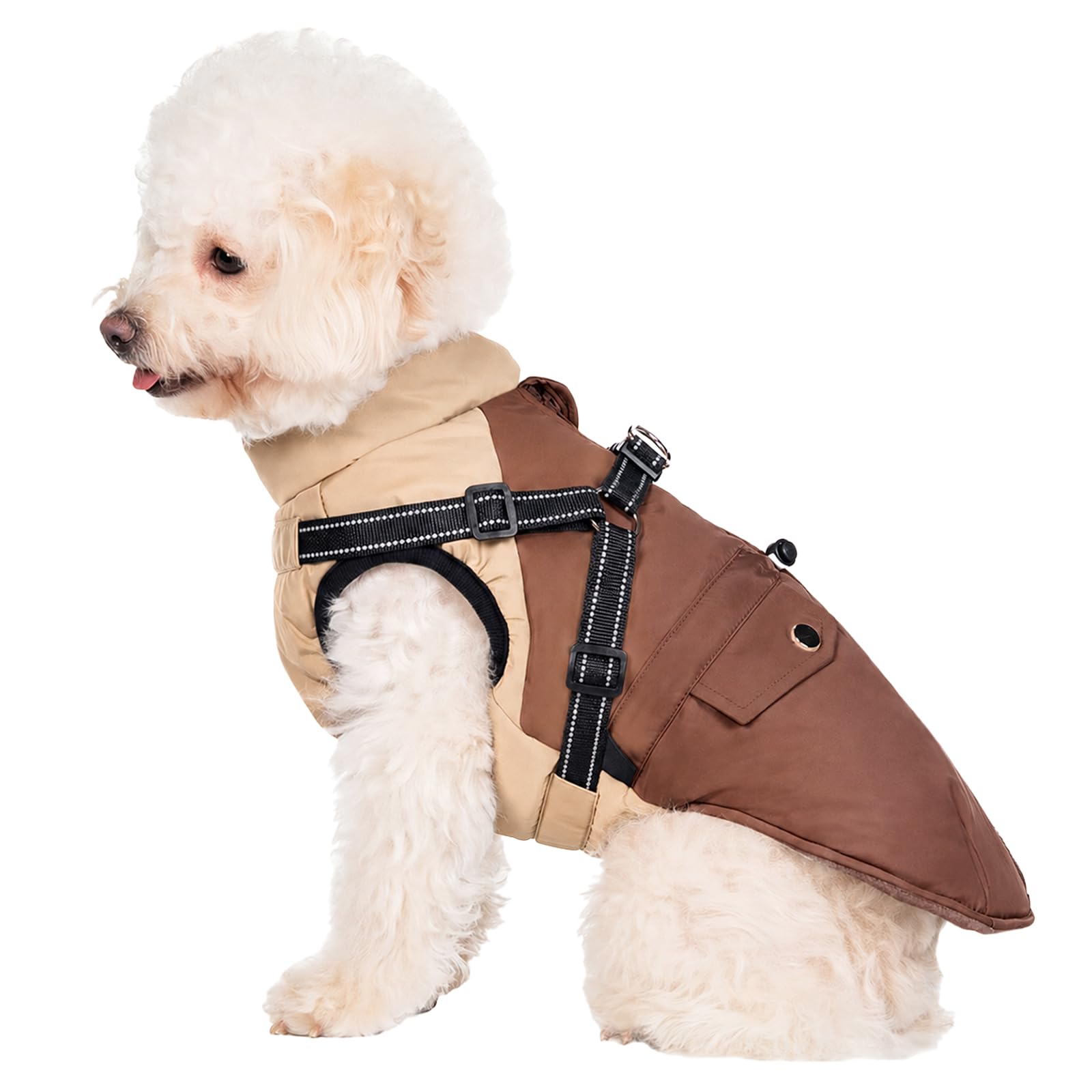 FEimaX Dog Coat Winter Windproof Warm Fleece Jacket with Built-in Harness — image 1