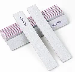 Kit com 5 Lixas Dupla Face 100/180 Quadrada – Ferramenta Essencial para Manicure: Qualidade, Praticidade e Acabamento Perfeito para Unhas Naturais, Acrílicas, Postiças e em Gel, Granulação 100/180 para Modelar e Polir com Precisão
