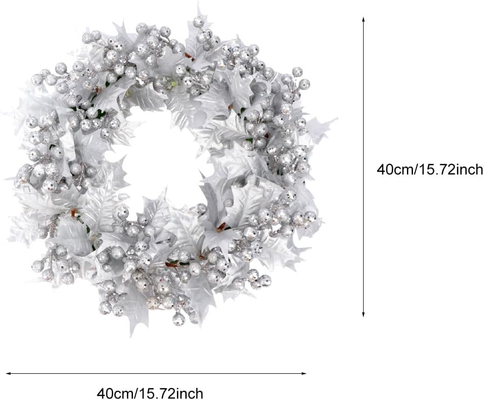 Ciieeo 1Pc Lifelike Artificial Berries Wreath Three Branch Design for Christmas Decoration for Parties and Home Decor Adds Festive Atmosphere to Walls and Doors