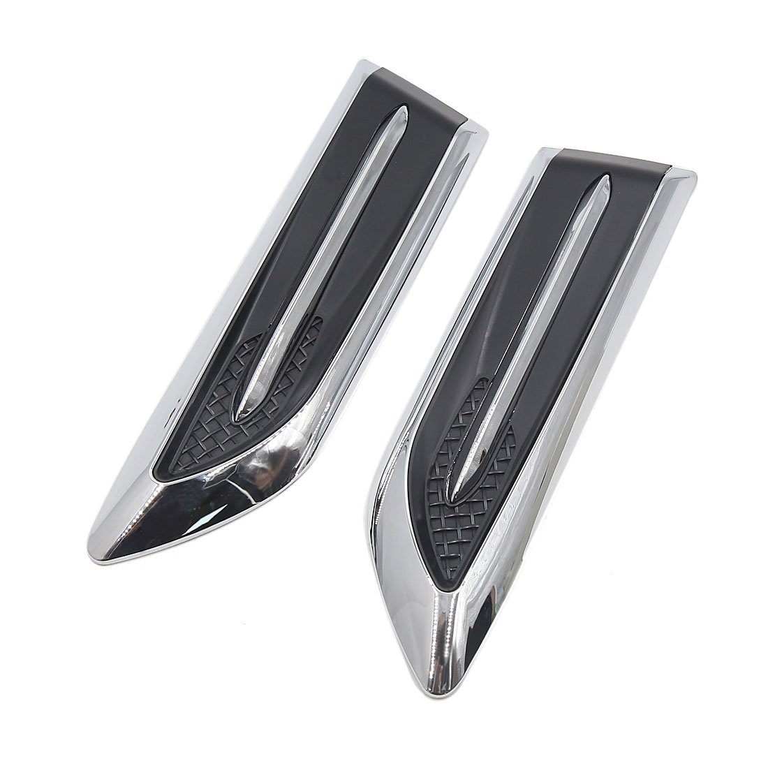 uxcell 2Pcs Plastic Aluminum Alloy Self Adhesive Air Flow Decorative Sticker for Car