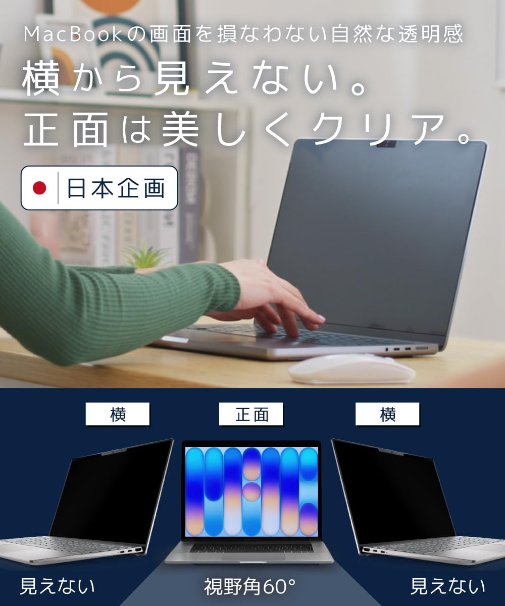 Amazon.co.jp: LOE(ロエ) 覗き見防止 macbook air 13 M1 保護フィルム