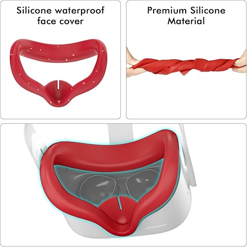 Miniatura 4 de AIXOTO Accessories for Oculus Quest 2 All-in-one Set for Quest 2 Controller Grips Cover Quest 2 Silicone Face Cover Lens Protective Cover VR Shell