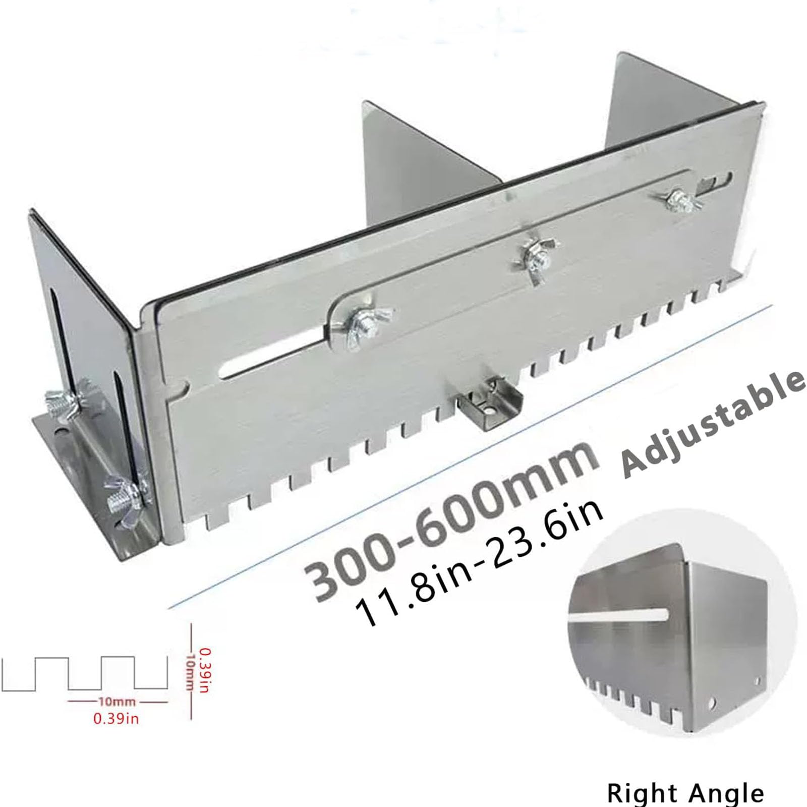Llana dentada ajustable de 600 mm para mortero, herramienta niveladora de azulejos para una aplicación de adhesivo rápida y uniforme en suelos, ranuradora de yeso de acero,60cm