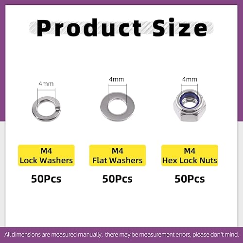 Vista 70 de Swpeet Juego surtido de 132 tuercas de seguridad y tuercas hexagonales SAE 304 de acero inoxidable 2 tipos, tuercas hexagonales de rosca gruesa