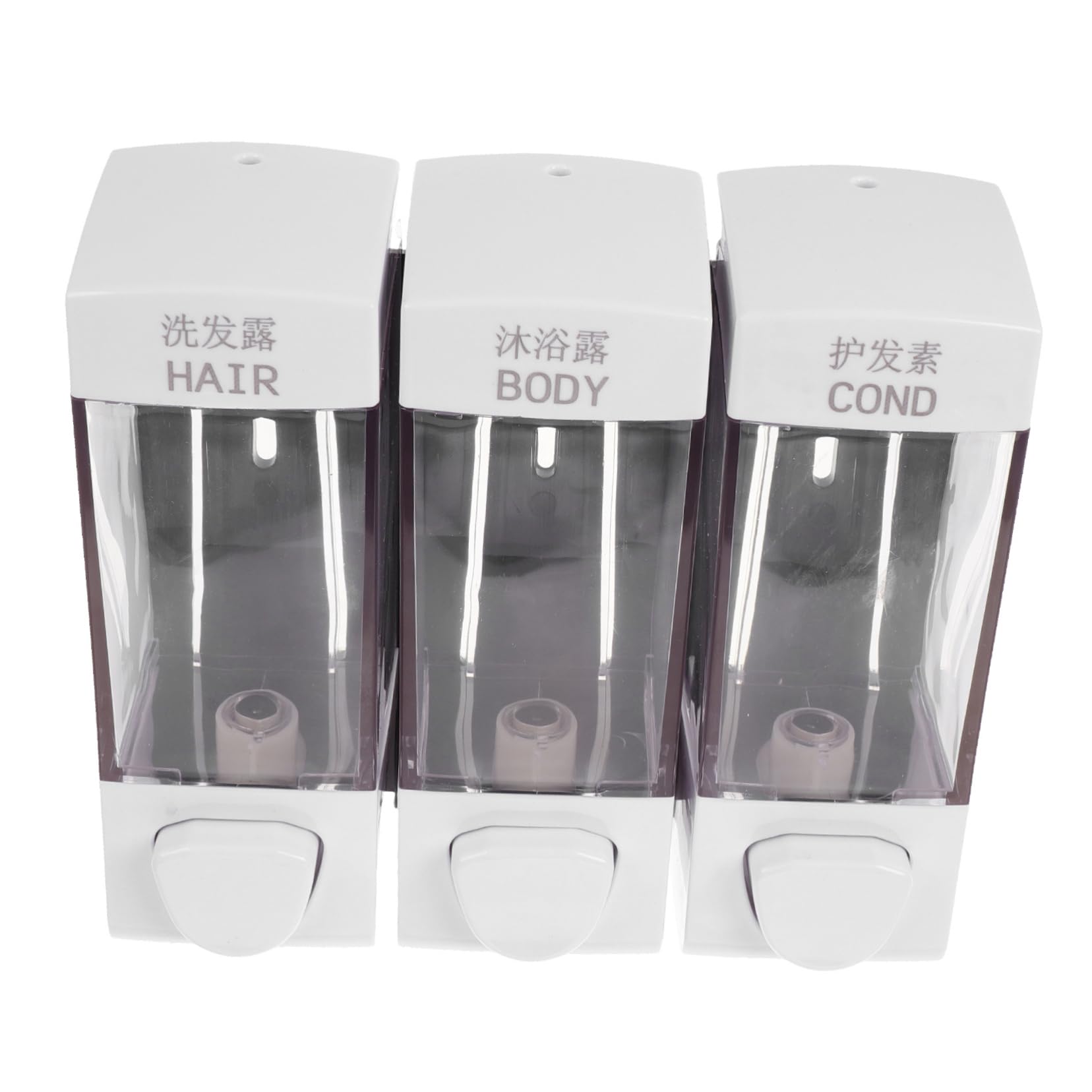 Dispenser Sapone Doccia a Parete 3 Scomparti, 1050ml, Abs, Facile da Installare per Casa e Hotel