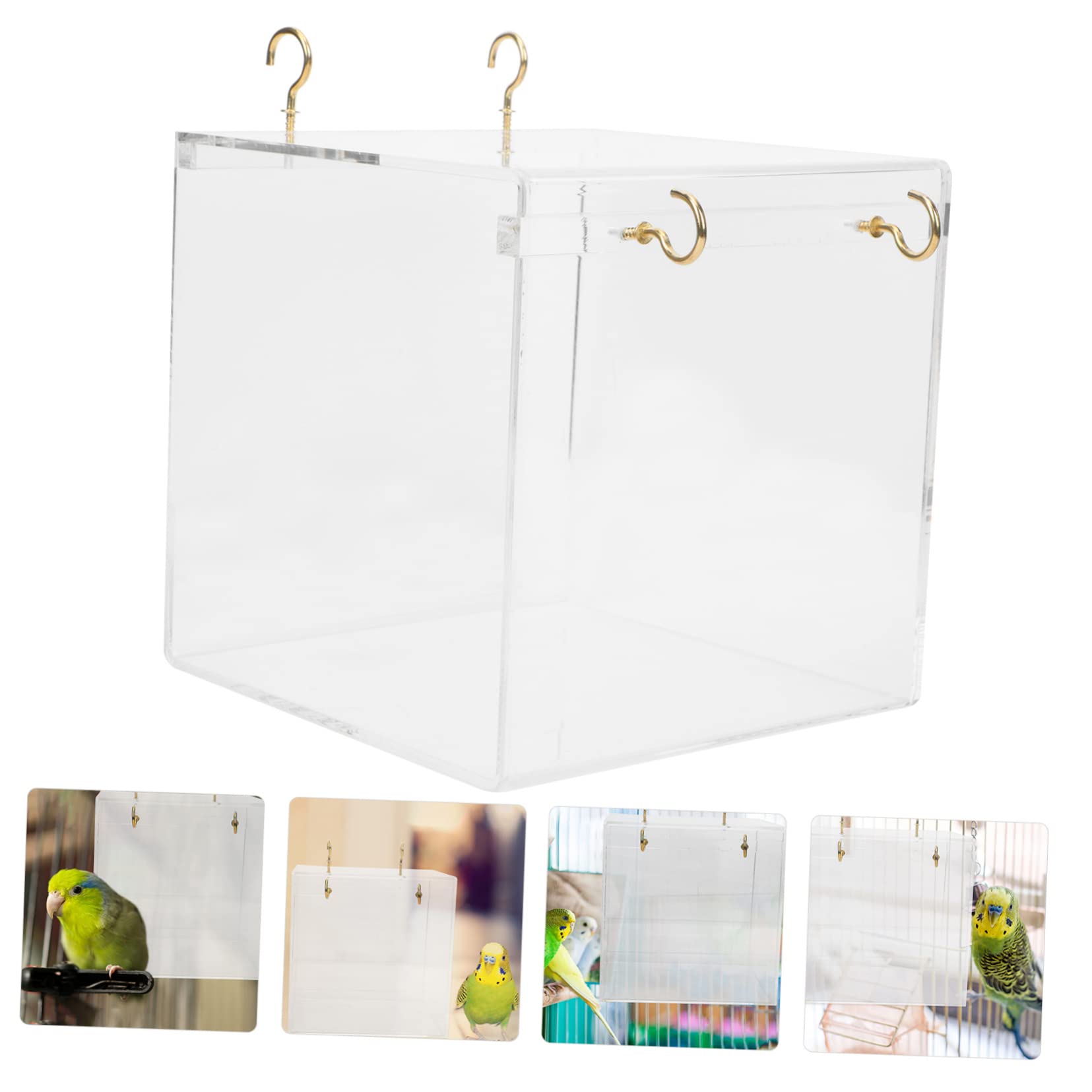 CIYODO Parrot Bathing Box Durable Bird Cleaning Basin for Easy Installation and Removal for Birds Material Convenient Bathing