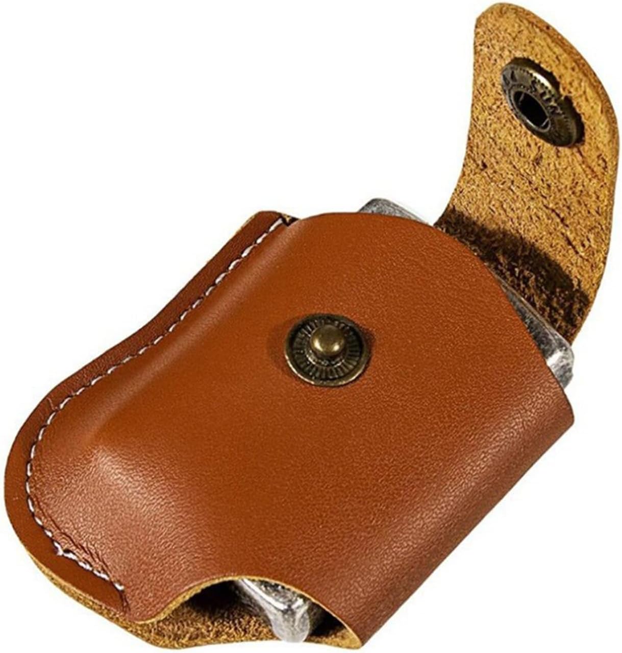 2 Pcs Handmade Pu Leather Lighter Case, Leather Lighter Belt Sheath Holder, protable Protective Lighter Purse case for Personalized Boyfriend Birthday Festival Gift image 5