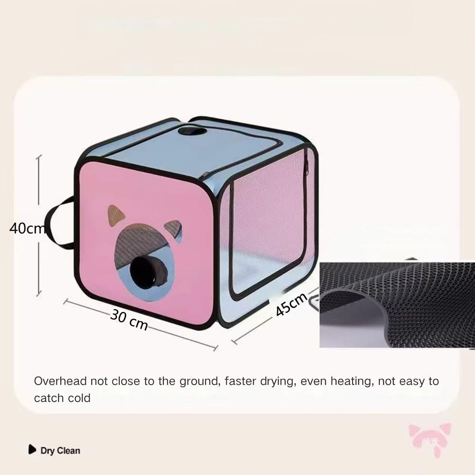 Scatola asciugabiancheria per cani e gatti, asciugatura efficiente a 360°, portatile, asciugatura rapida 10 minuti, materiale resistente antigraffio, anti-pelo, per la toelettatura della casa e i