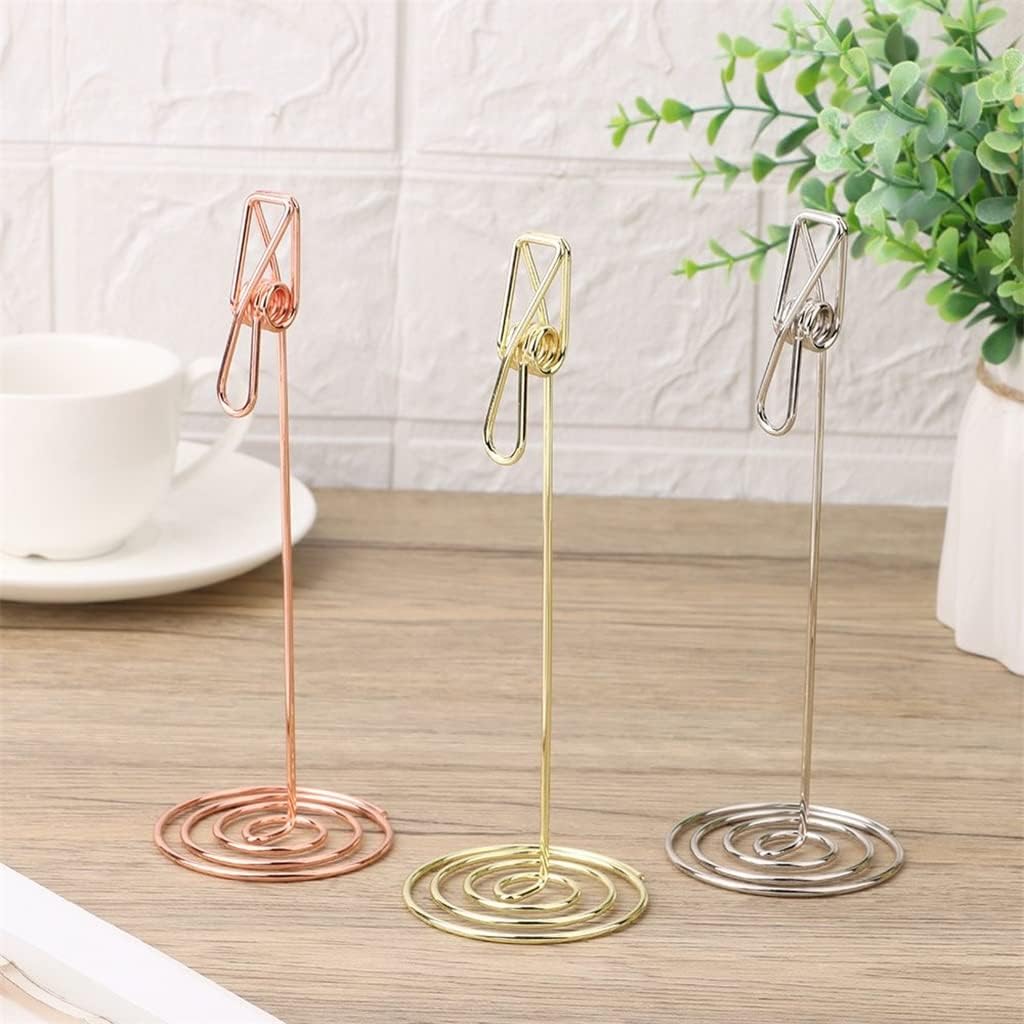 Metal Shape Photo Holder Sided Number Card Label Paper Clip Desktop Ornament