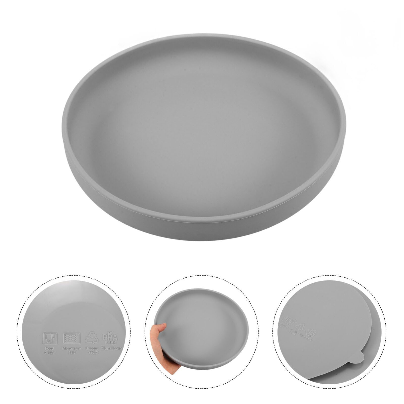 Healeved Anti-spill Scoop Plate, Scoop Bowl with Suction Base Non-slip Scooped Dish Adaptive Self Feeding Dinnerware for Disabled Handicapped Elderly Adults