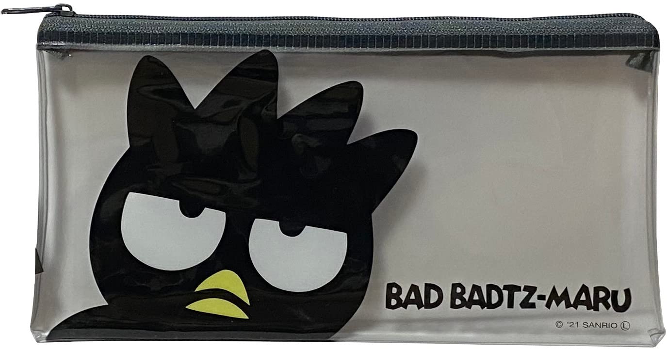 FriendSanrio Bad Badtz-Maru Flat vinyl Slim Pouch 20×10 cm Zipper Pen Accessories Case Bag (Face)