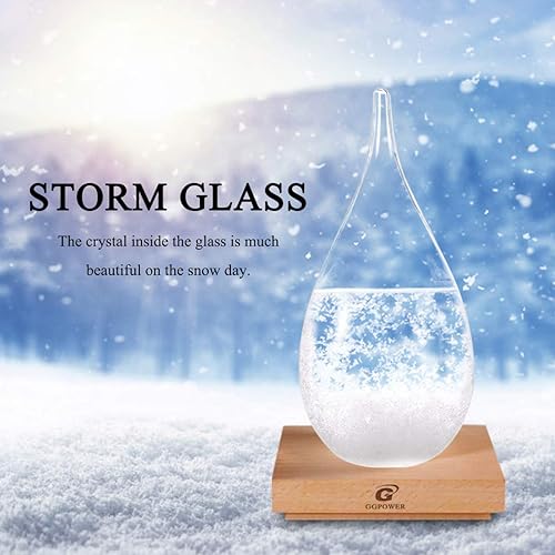 Miniatura 7 de Estación meteorológica de vidrio de tormenta, pronosticador del tiempo, barómetro de vidrio de lágrima, botella de vidrio decorativa de Navidad para