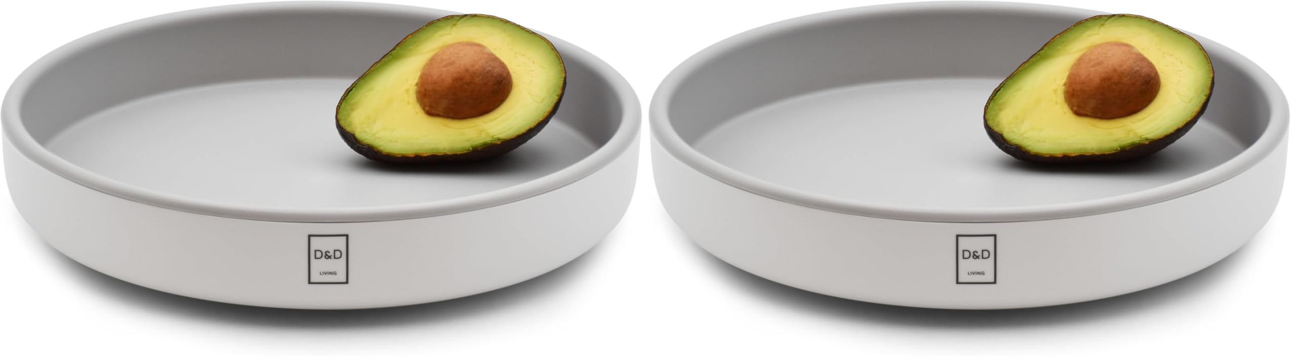 D&D Living® Plato Giratorio Ø 25 cm - Organizador de Cocina y Nevera Rotatorio | Lazy Susan Estante de Especias con Plástico Reforzado | Rondel con Rotación Silenciosa (Paquete de 2)