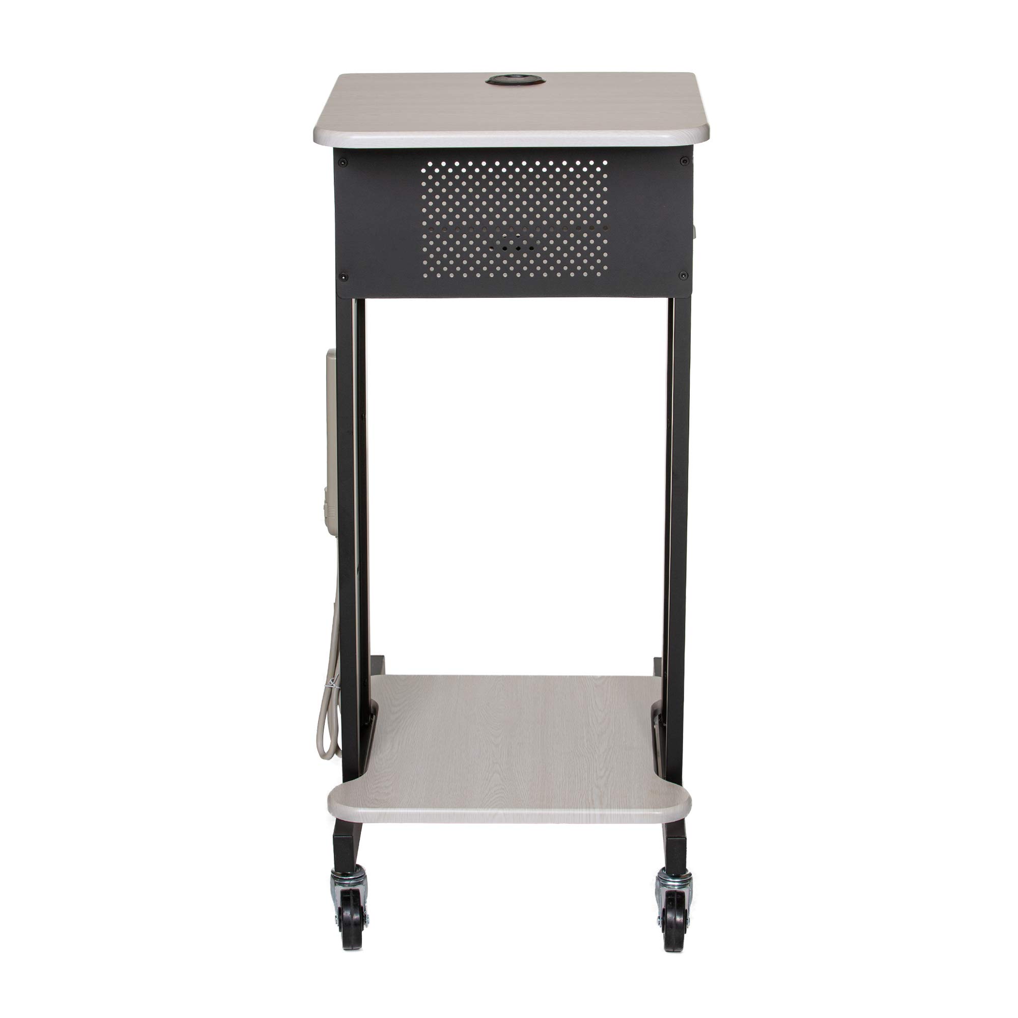 OEF Furnishings Presentazione Carrello e Supporto, OEFPRC200, Telaio in Acciaio, Venatura del legno avorio
