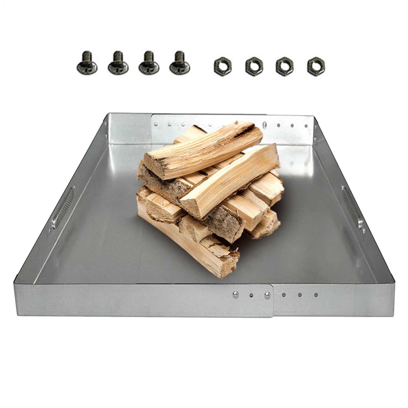 Bandeja para chimenea, soporte de acero para recoger cenizas con paquete de tornillos, herramienta de recolección ajustable resistente al óxido, accesorios de chimenea para una fácil limpieza