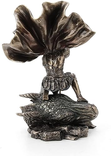 Miniatura 4 de Veronese Design Estatua de fantasía de Saint George The Dragon Slayer de 11 3/8 pulgadas, resina bronceada fundida en frío, decoración del hogar